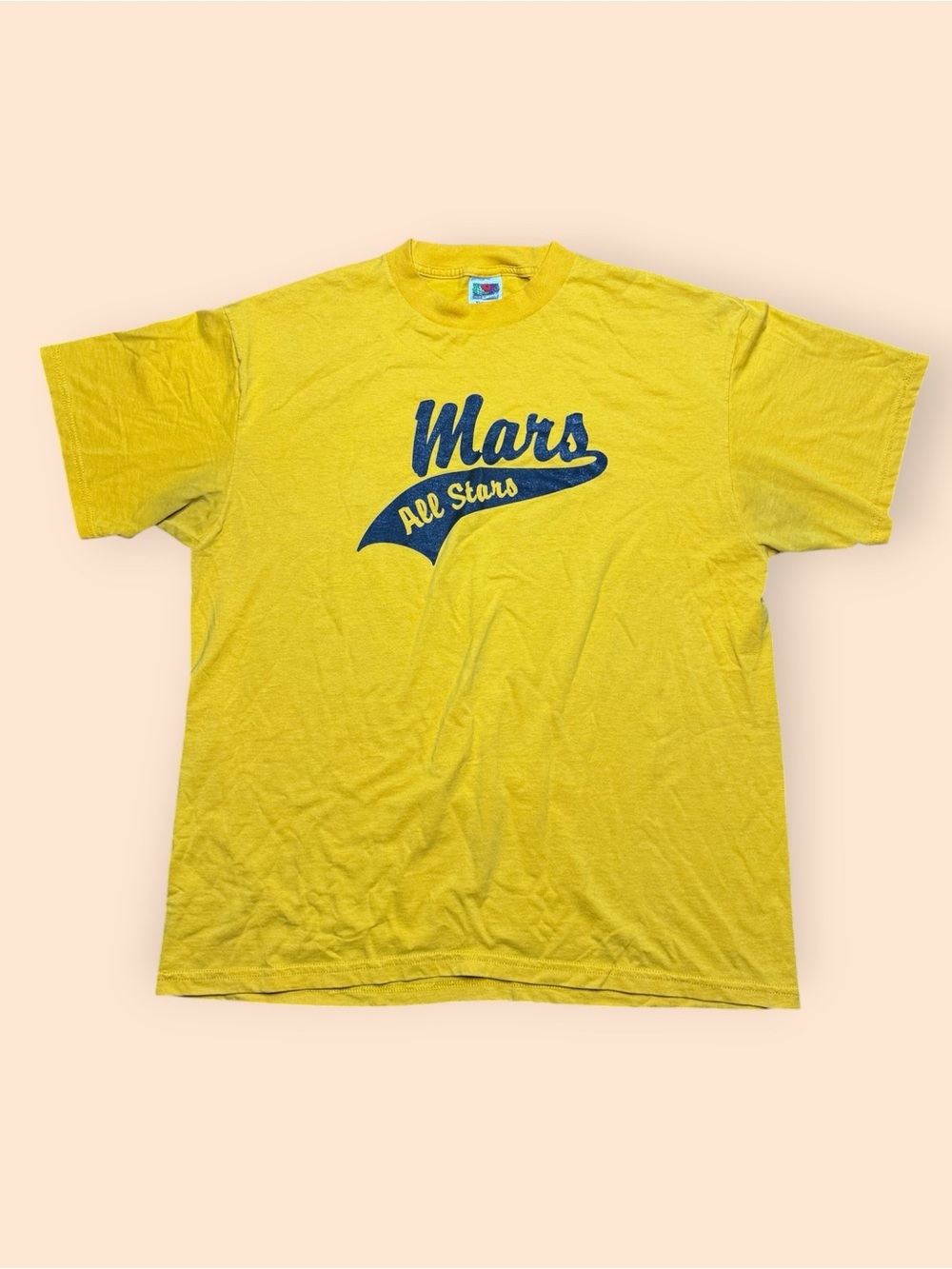 Vintage 1990s Mars Planets Baseball T Shirt Men’s XL Yellow Vtg 90s Pittsburgh